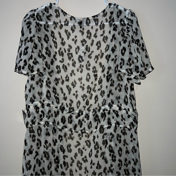 Express Sheer Animal Print Leopard Kimono Duster Boho Coverup Women’s Size XS - Picture 9 of 10